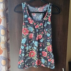 Rue21 Black Floral Tank Top